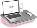 Lap Desk with Washable Cushion – Fits up to 17-In Laptops – Portable Laptop Desk & Stand – Bed desks & Tray for Writing, Reading, Working, Gaming on Bed, Couch, Floor – Istudyniture - Large, Rose Pink