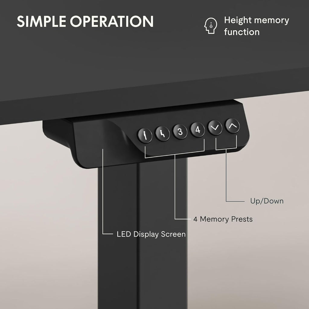 FLEXISPOT 71 x 32 Inch Dual Motor Standing Desk, Computer Desk with Memory Controller, Home Office Desk with Splice Board (Black Frame + 71" Black Desktop, 2 Packages)