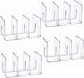 4PCS 3 Sections (Wide 4.2inch) Wallet Organizer for Closet, Handbag Storage, Bookshelves, Bag Organizer, Acrylic Desktop File Organizer, Desktop Accessories Organizer (Clear)