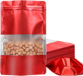 100 Pack Smell Proof Bags, Resealable Mylar Bags with Matte Window, Foil Pouch Stand-up Bags for Food Self Sealing Storage, Scratch Resistant Hand Storage Bags. (Red, 3.9×5.9 Inch)