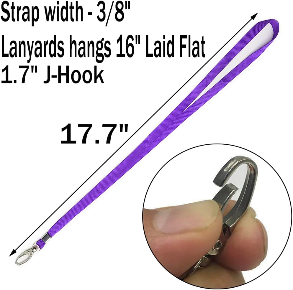 10 Pcs Lanyards Purple Lanyard for Id Badges Nylon Lanyard Bulk Clip Swivel Hook for Office Id Badges Key Chains (Purple)