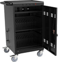 36 Device Charging Cart for Laptop Up to 16.3-inch Screen, Mobile Charging Station and Tablet Storage Cart for iPad, Chromebooks with Cord Organizer, Black.