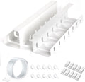 2 Pack Under Desk Cable Management Tray, 17" Wire Organizer for Power Strip, No Drill or Screw Mount, Easy Install Cord Raceway for Desk & Home, White