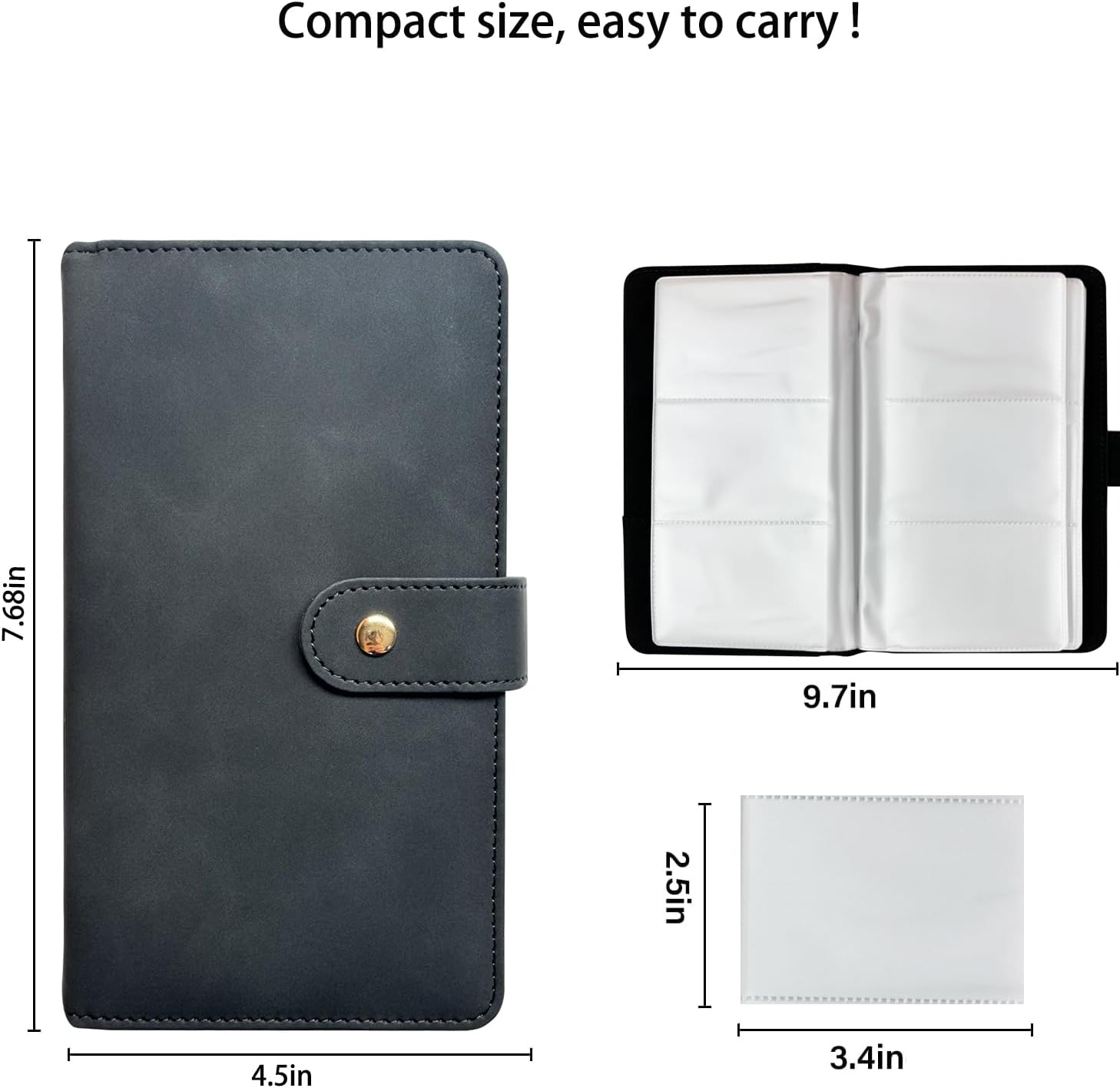 Leather Professional Business Card Holder Book Organizer, 240 Card Slots Capacity Booklet, Premium PU Name Cards Storage Folder with Soft Cover, Credit Card Binder Holder for Men/Women (Light black)