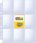 120 pack Trading Card Sleeve, Holds 2160 Cards, 9 Pocket Card Sleeves Binder Sheets for 3 Ring Binder, 11 Holes Trading Card Binder Sleeves Fit for MTG, Baseball, Game, Business Cards, Coupon