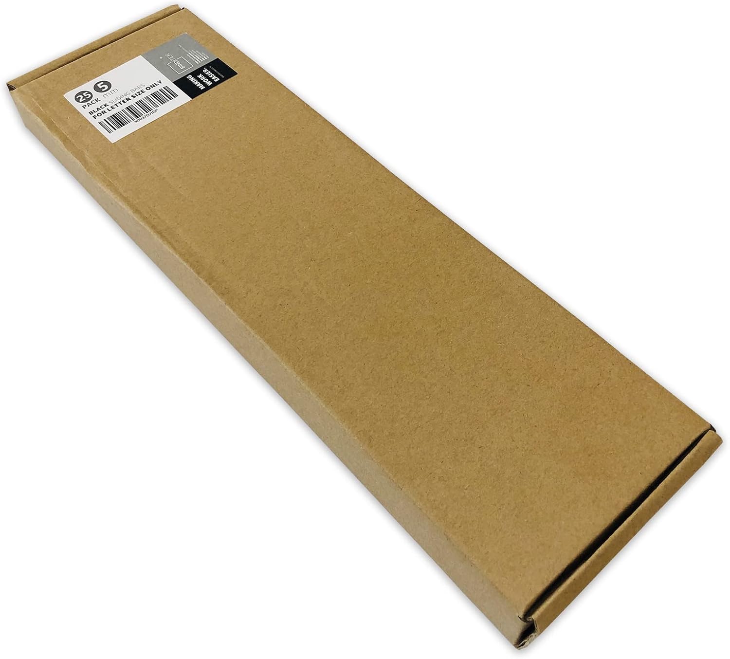 Binditek 25 Pack Binding Bars, 25-Sheet Capacity Slide Grip Binding Bars, Black, 5mm Thickness, 11 Inches, for Students and Coworkers