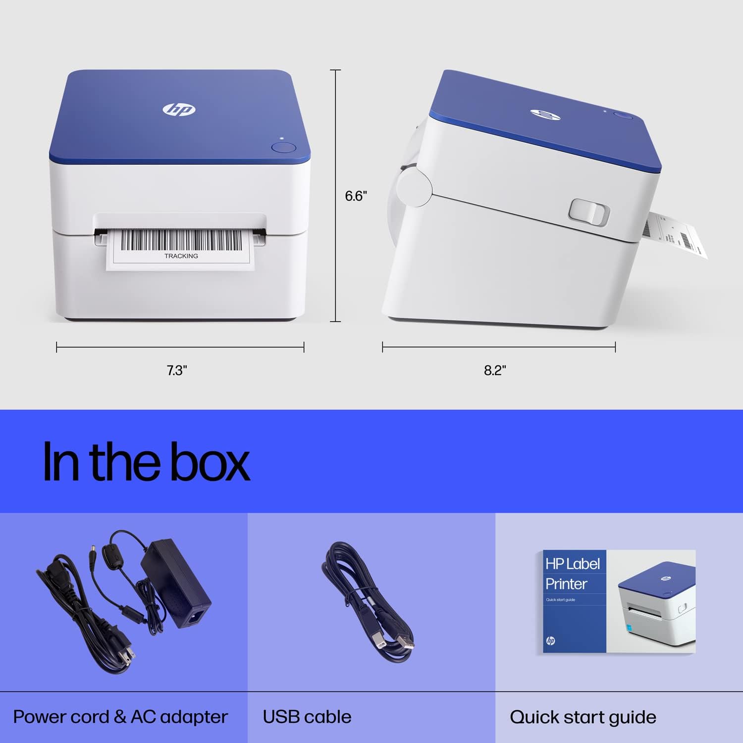 HP Shipping Label Printer 4x6 Commercial Grade Direct Thermal, Compact & Easy-to-use, High-Speed 300 DPI Printer, Barcode Printer, Compatible with Amazon, UPS, Shopify, Etsy, Ebay, ShipStation & More