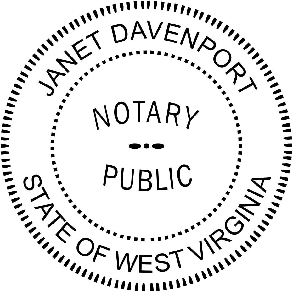 West Virginia Round Notary Stamp | Official State Notary Stamp | Official Seals | Meets State Specifications (West Virginia, Round Stamp)