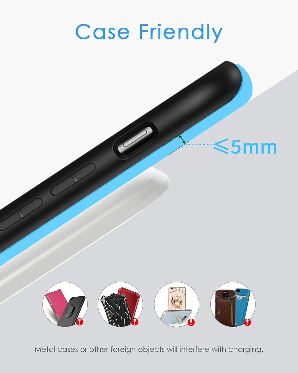 NANAMI Upgraded Fast Wireless Charger, Qi-Certified Wireless Charging Stand for iPhone 16/16 Plus/16 Pro/16 Pro Max/15/14/13/12/12 Pro & Qi Charger for Samsung Galaxy S24/S24 Ultra/S23/S22/S21/S20
