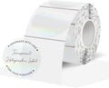 1.5" Round Transparent Thermal Label Stickers, Holographic Clear Direct Thermal Labels-Perforation Line Design& Waterproof- 300 Sheets