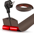 Floor Cord Cover Cable Cavity Self Adhesive Cord Hider Floor 10FT Floor Cable Management Power Cord Protector Floor Electric Cord Covers for Offices, Gym, Exhibitions (CoffeeBrown, 1.18" x 10')