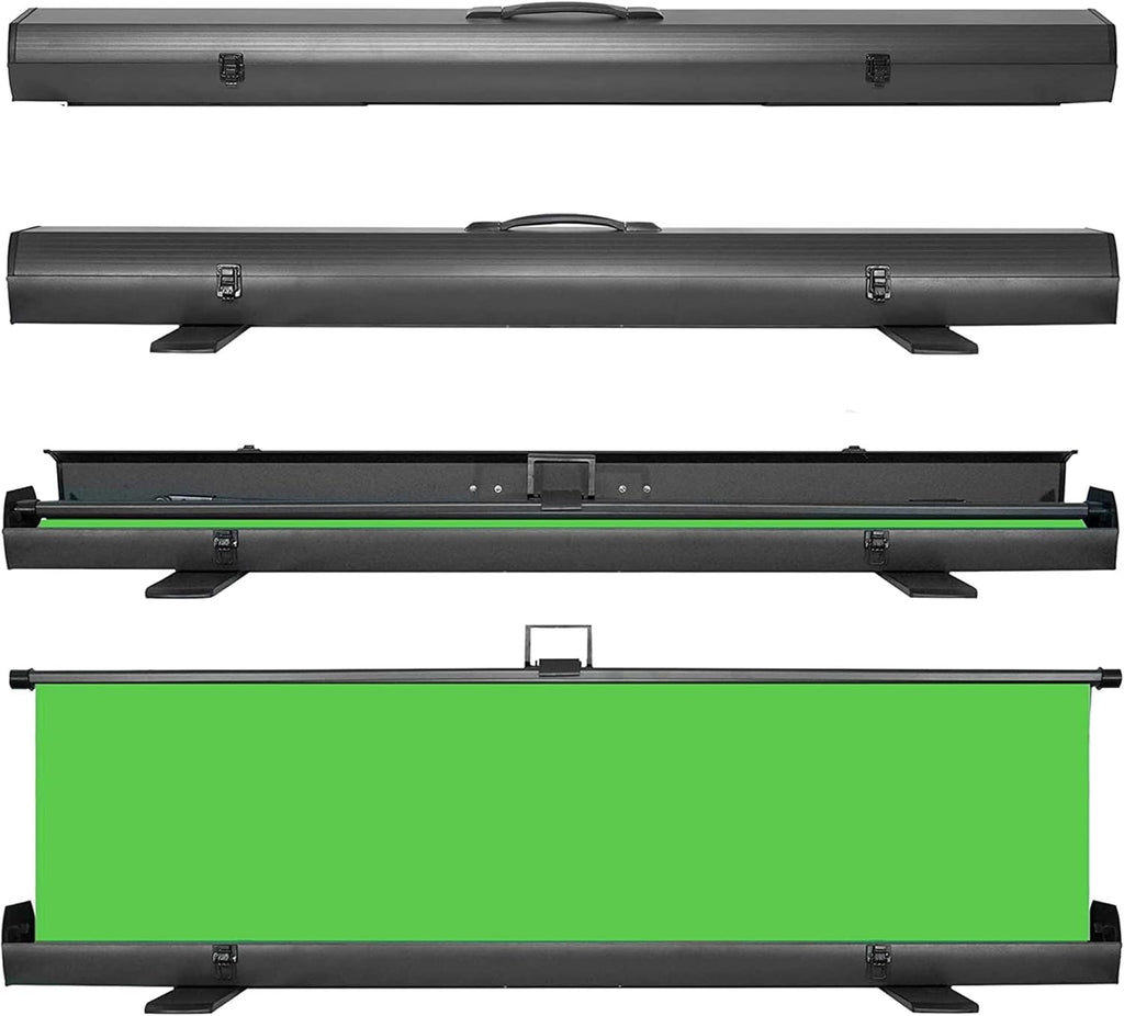 【Wider Style】 KHOMO GEAR 87-in Large Collapsible Green Screen Backdrop Portable Retractable Chroma Key Panel Photo Background with Stand for Video Conference, Photographic Studio, Streaming