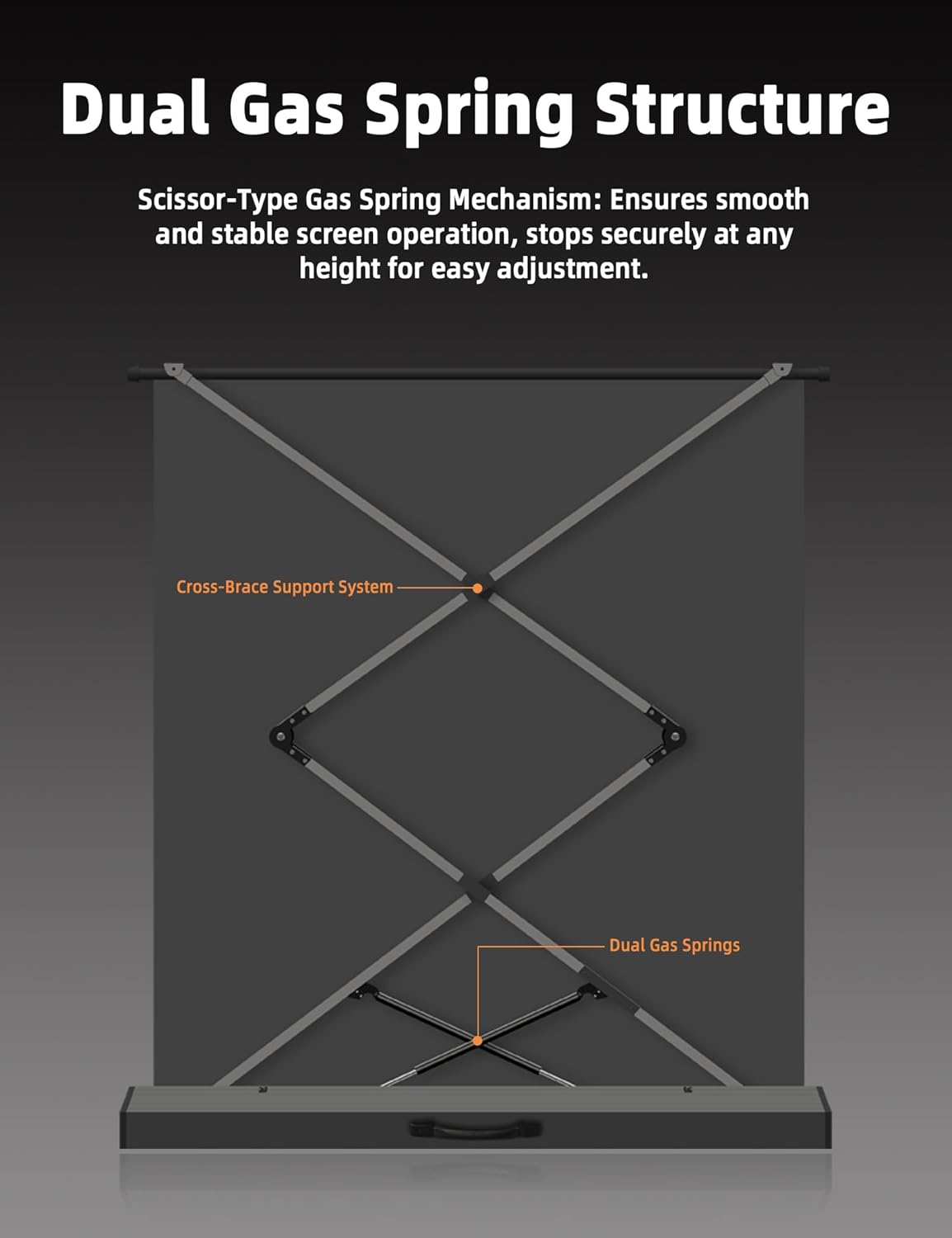 Portable Tab-Tension Matte White Manual Pull Up Projector Screen,178°Viewing Angle Movie Screen,Outdoor Projector Screen Wrinkle-Free Design for Backyard Movie Night(100 in/16:9)
