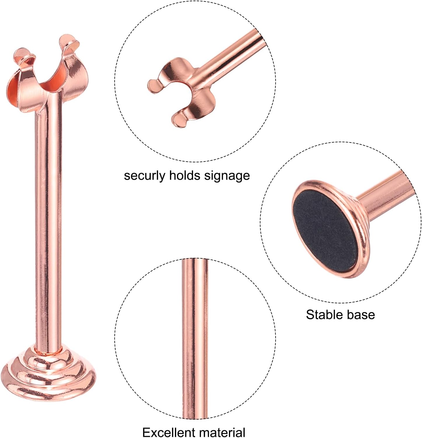MECCANIXITY 12Pcs Table Number Holder 3.9 Inch Place Card Holder Picture Holders Rose Gold Table Sign Holders for Wedding Anniversary Birthday Party