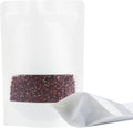 100 Pack Bags, Resealable Bags with Clear Window, Stand-up Bags for Sealing Storage, Scratch Resistant Hand Storage Bags. (White, 4.7×7.9 Inch)
