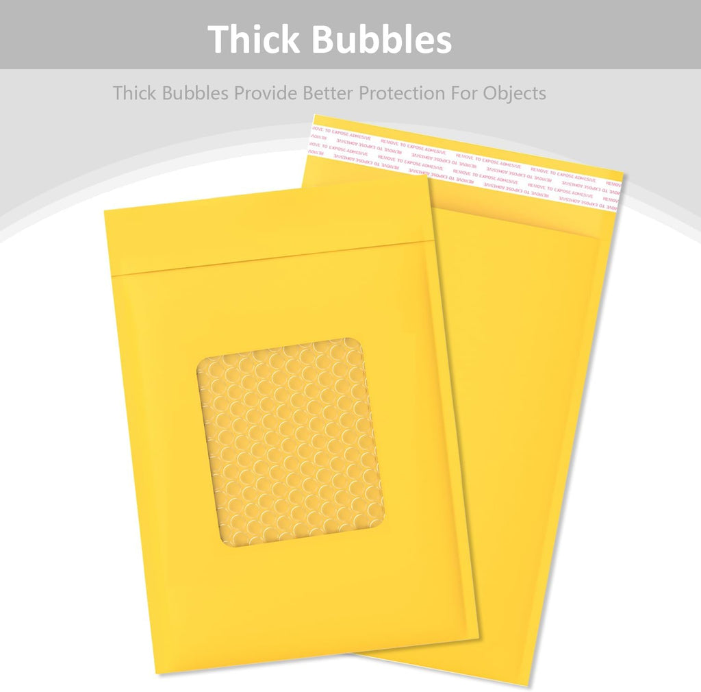 10.5’’ x 15’’ Yellow Kraft Bubble Mailers, Large Bubble Pouch Lightweight Padded Mailing Envelopes, Self Seal Kraft Envelopes Shipping Bags 50 pack