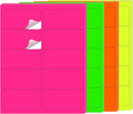 STARLIBOO 2" x 4" Colored Labels Stickers Fluorescent Bright Moving Labels for Laser/Inkjet Printer, Permanent Adhesive