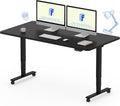FLEXISPOT E6 MAX Dual Motor 3 Stages Standing Desk 55x28 Inch Whole-Piece Board Electric Height Adjustable Stand Up Desk 150KG Load Capacity(Black Frame + Black Desktop)
