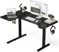 51" Reversiable L-Shaped Electric Standing Desk Adjustable Height Gaming Stand Up Corner Desk Sit Stand Home Office Computer Desk with Splice Board,Black Carbon Top