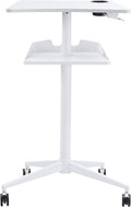 Safco 1944WH VUM Pneumatic Height-Adjustable Stand-Up Mobile Laptop Computer Workstation, Mobile Computer Cart, 22.875" D x 30.75" W x 48.25" H