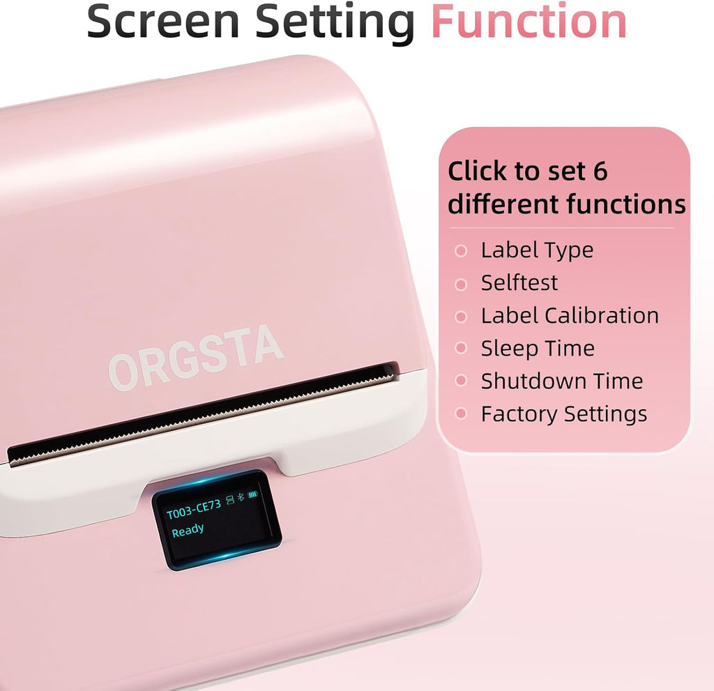 ORGSTA Label Maker Machine with Tape, T003 Thermal Label Maker, 3.15 Inch Bluetooth Label Printer Compatible with Phone & PC, Sticker Printer Barcode Thermal Maker for Small Business, Home, School