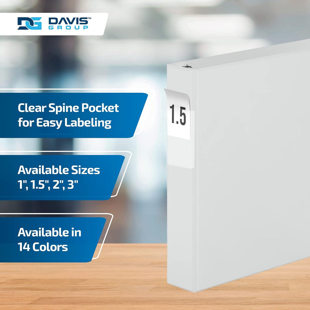 Premium Economy 6-Pack 3-Ring Binders for School or Office, Round-Ring Binders, 1.5 Inch, White