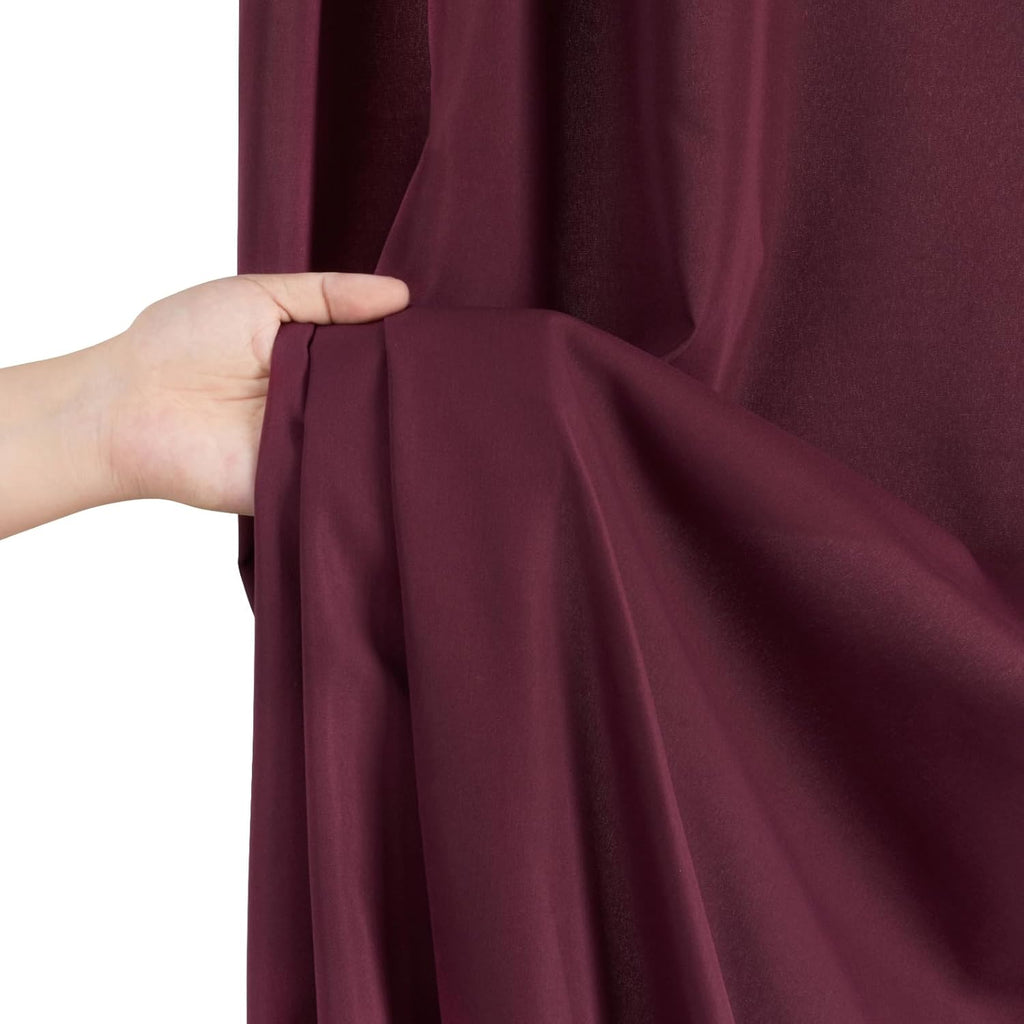 Burgundy Backdrop Curtains Photo Booth Background: 6 Panels 5ft x 10ft Polyester Fabric Drapes - for Party Anniversary Stage Ceremony Decorations