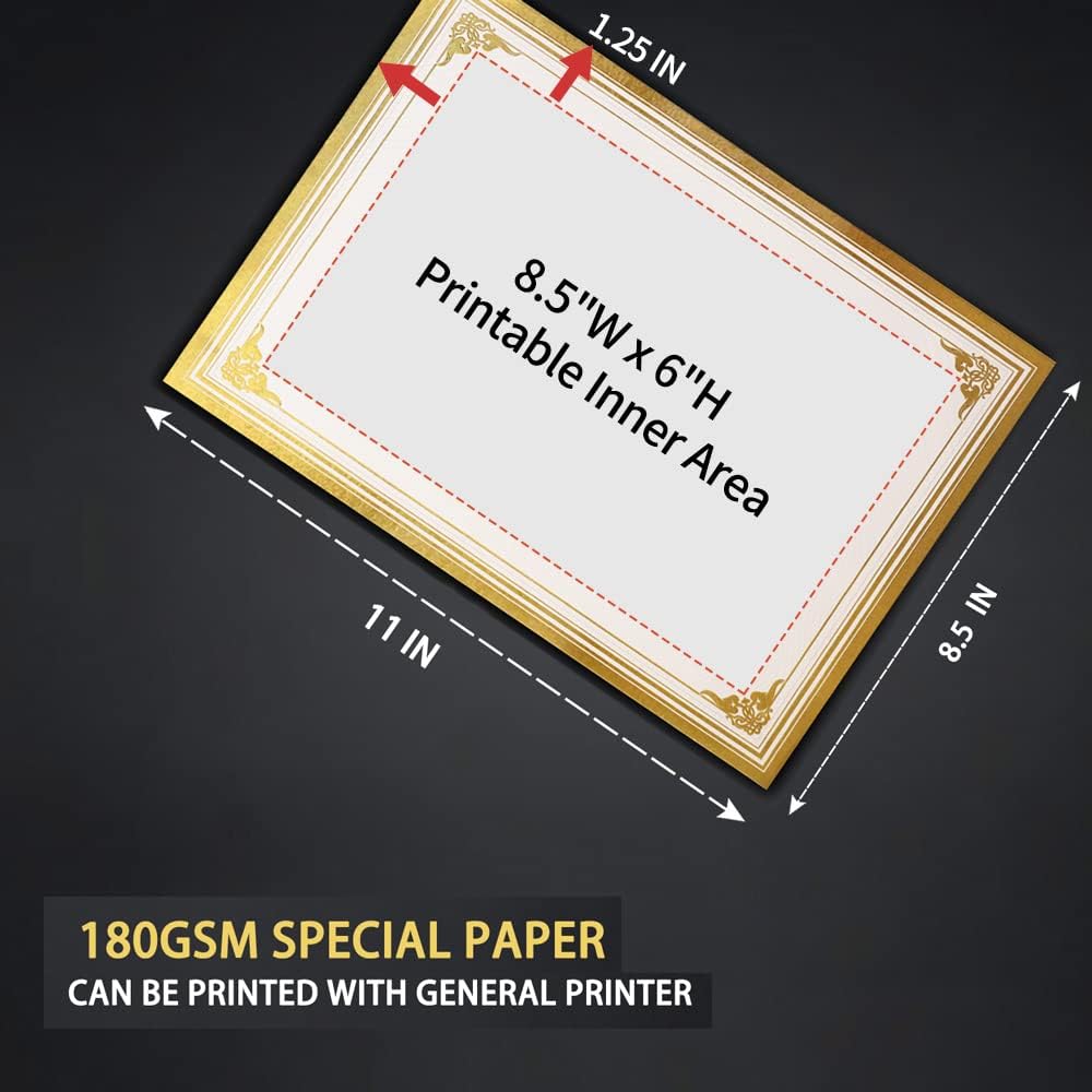SUNEE 75pcs Certificate Kit, 25pcs Navy Blue Certificate Holders & 25pcs Letter Size Certificate Papers & 25pcs Gold Foil Award Seals for Diploma, Award, Accomplishment