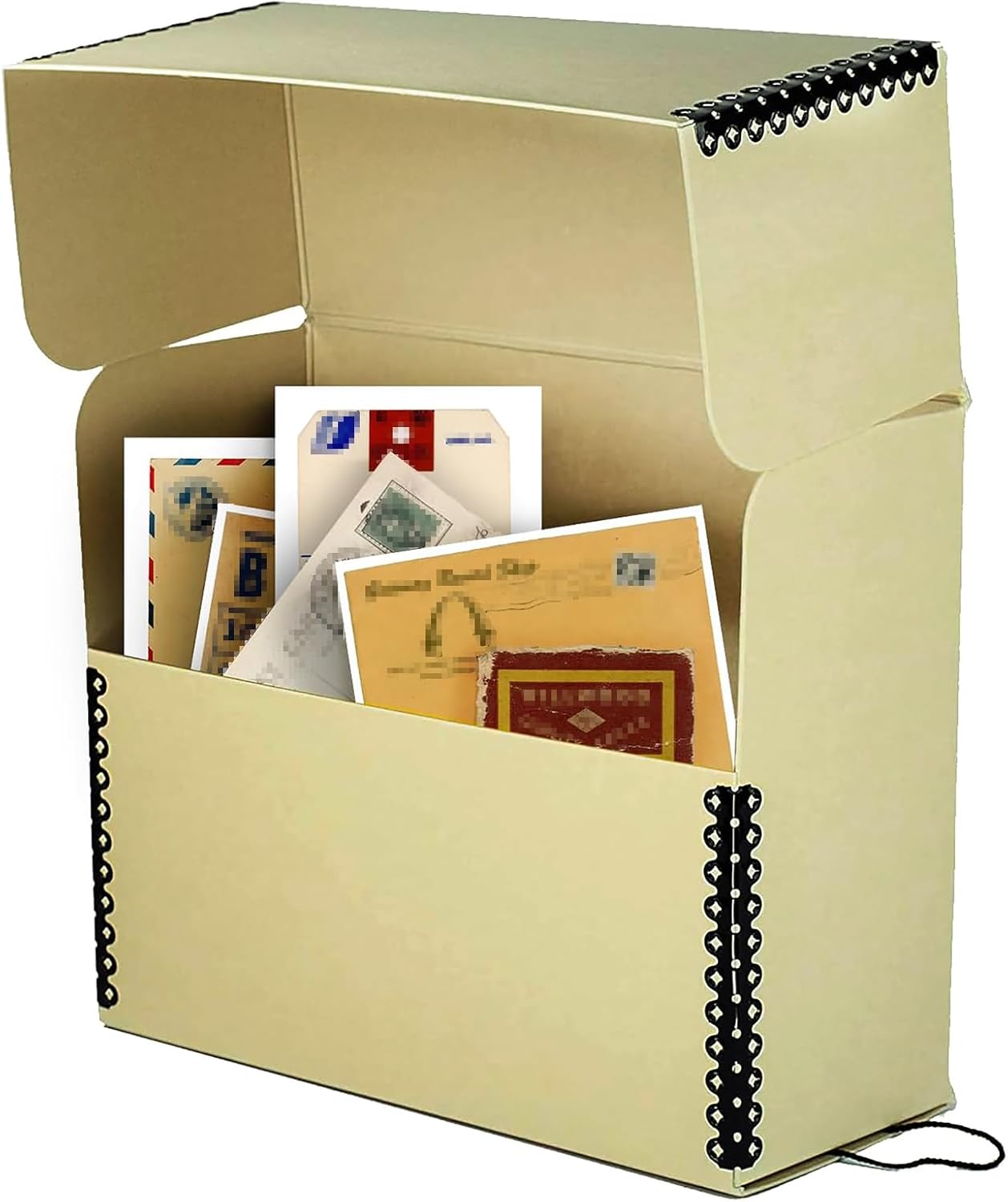 Lineco Archival Document Storage Box with Metal Edge, Acid-Free Tan Boxboard, Organize and Store Files, Prints, Photos, Legal-Sized Case 15.5" x 10.5" x 5" Wide, Pack of 2