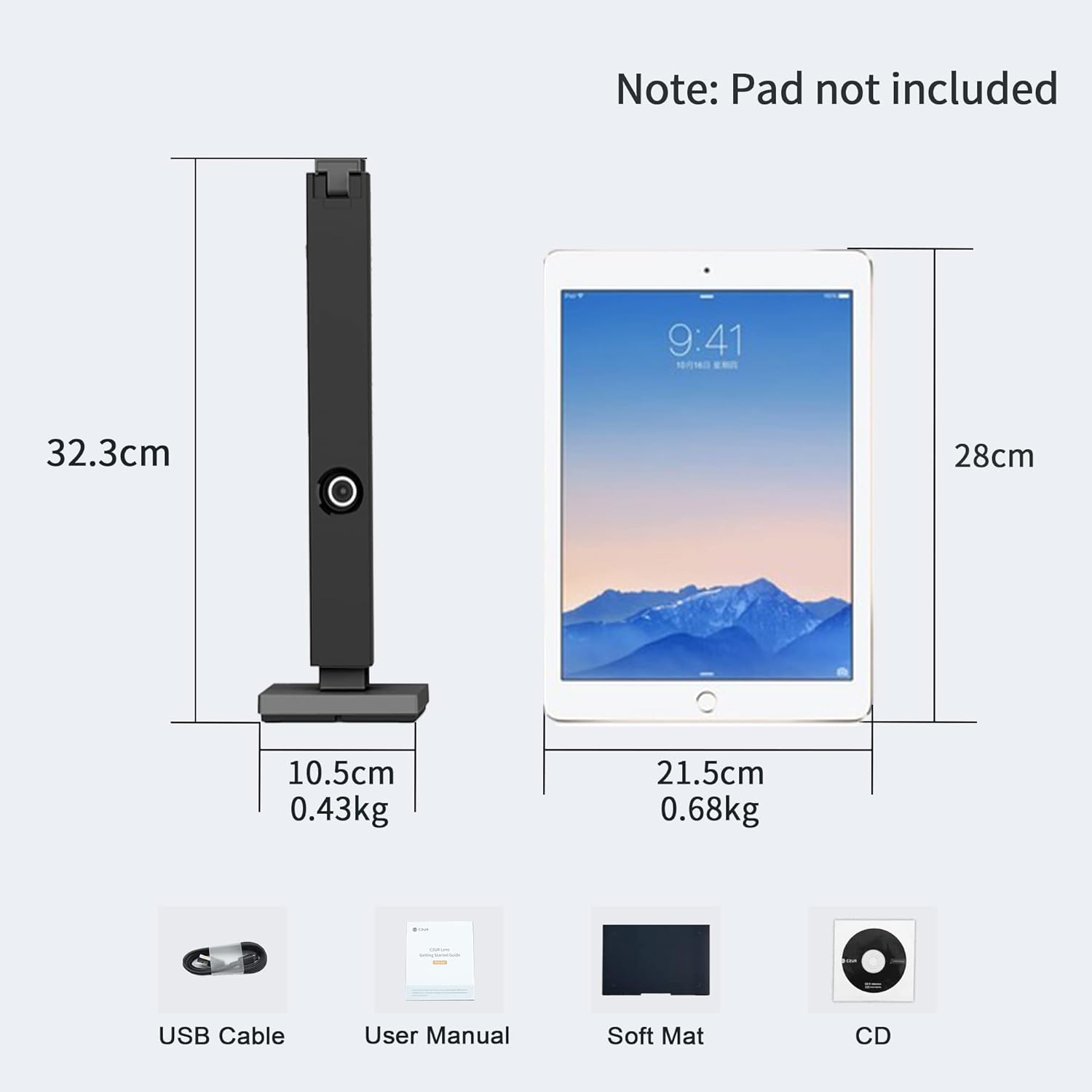 CZUR Lens800 Pro 8MP Portable Document Scanner & Document Camera, Travel-Friendly Mobile PDF Scanner, Capture Size A4, Fast Scan 1s/Page, Easy-to-Use OCR, for Mac & Windows