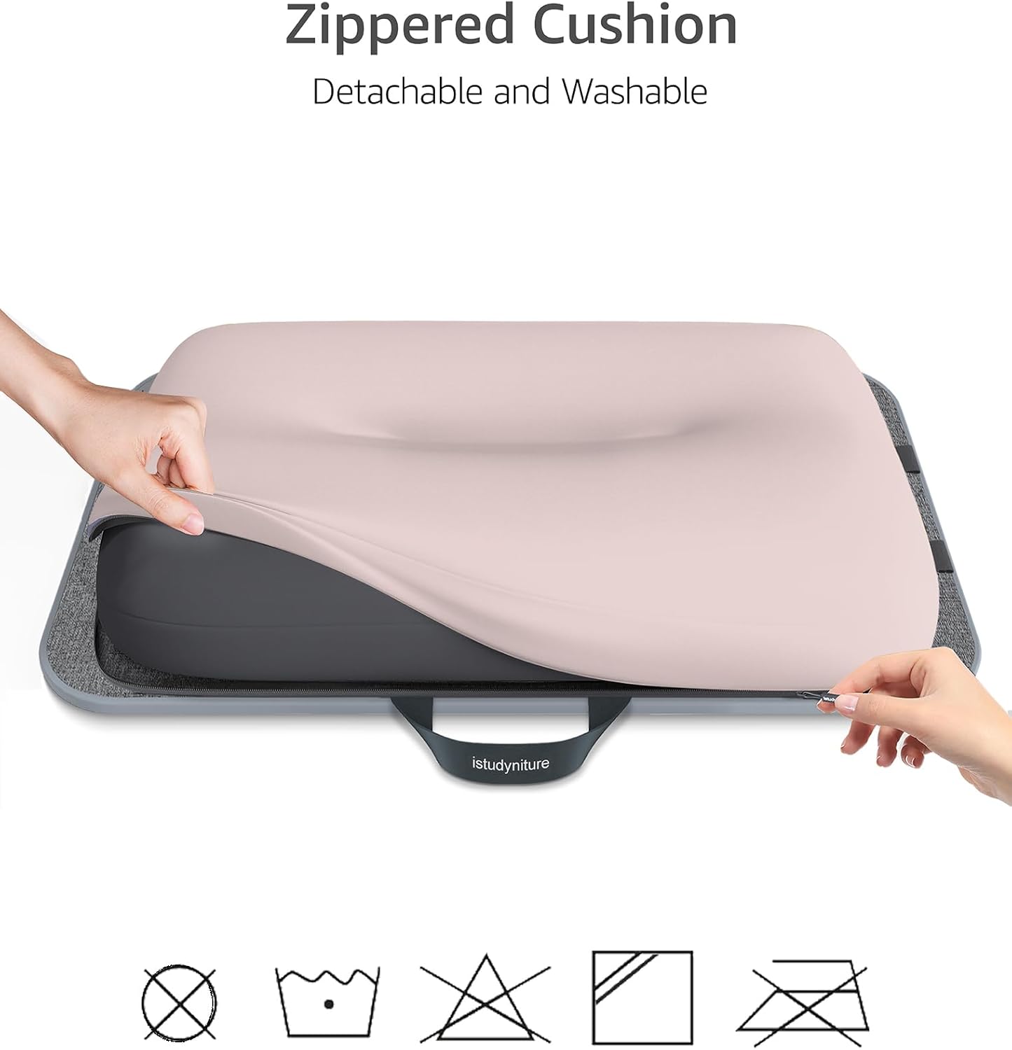 Lap Desk with Washable Cushion – Fits up to 17-Inch Laptops – Portable Laptop Desk & Stand – Bed desks & Tray for Writing, Reading, Working, Gaming on Bed, Couch, Floor –Istudyniture- Large, Beige