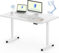 FLEXISPOT E6 MAX Dual Motor 3 Stages Standing Desk 48x30 Inch Whole-Piece Board Electric Height Adjustable Stand Up Desk 150KG Load Capacity(White Frame + White Desktop)