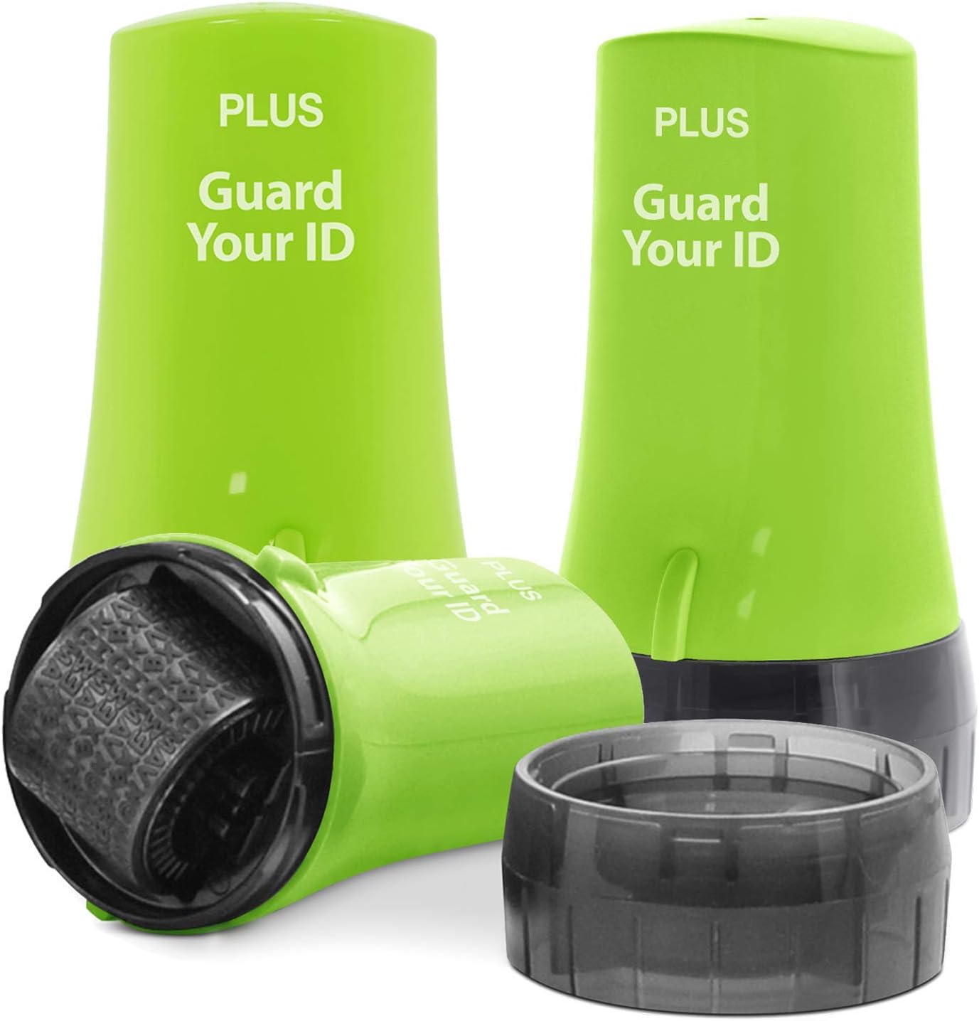 Guard Your ID Stamp Roller, Advanced Confidential Security Tool for Personal Document Guard and Data Safeguard, Regular 3-Pack, Green