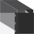 Teling 150 Pcs Plastic Report Covers with 3 Prong Clear Front Resume Folder Business Report Covers Bulk Presentation Folders Clear Front Report Folders for Documents, School, Office(Black)