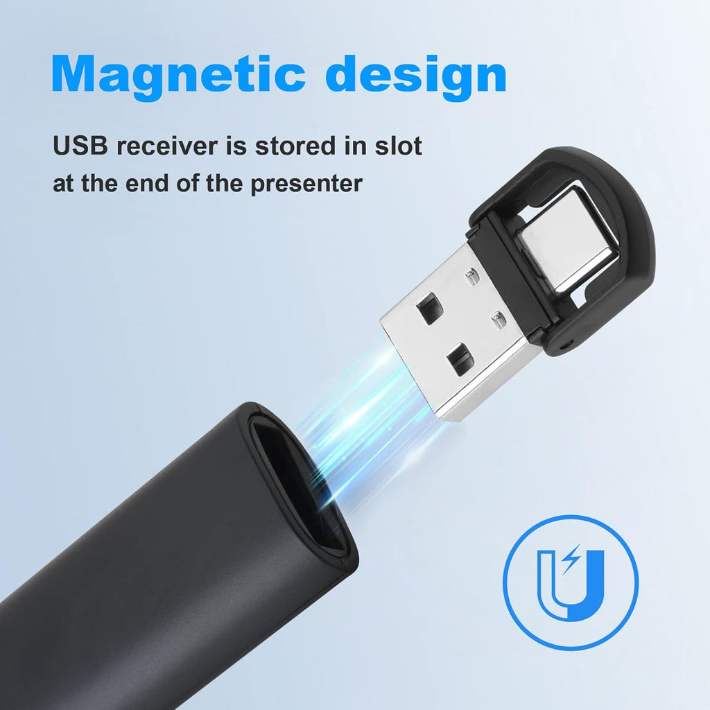 (2 Units) Presentation Clicker for PowerPoint Red Laser Pointer, USB A C Wireless Presenter Remote, Google Slide Advancer Projector Smart Board Slideshow PPT Clicker for Mac/Laptop/Computer/Office