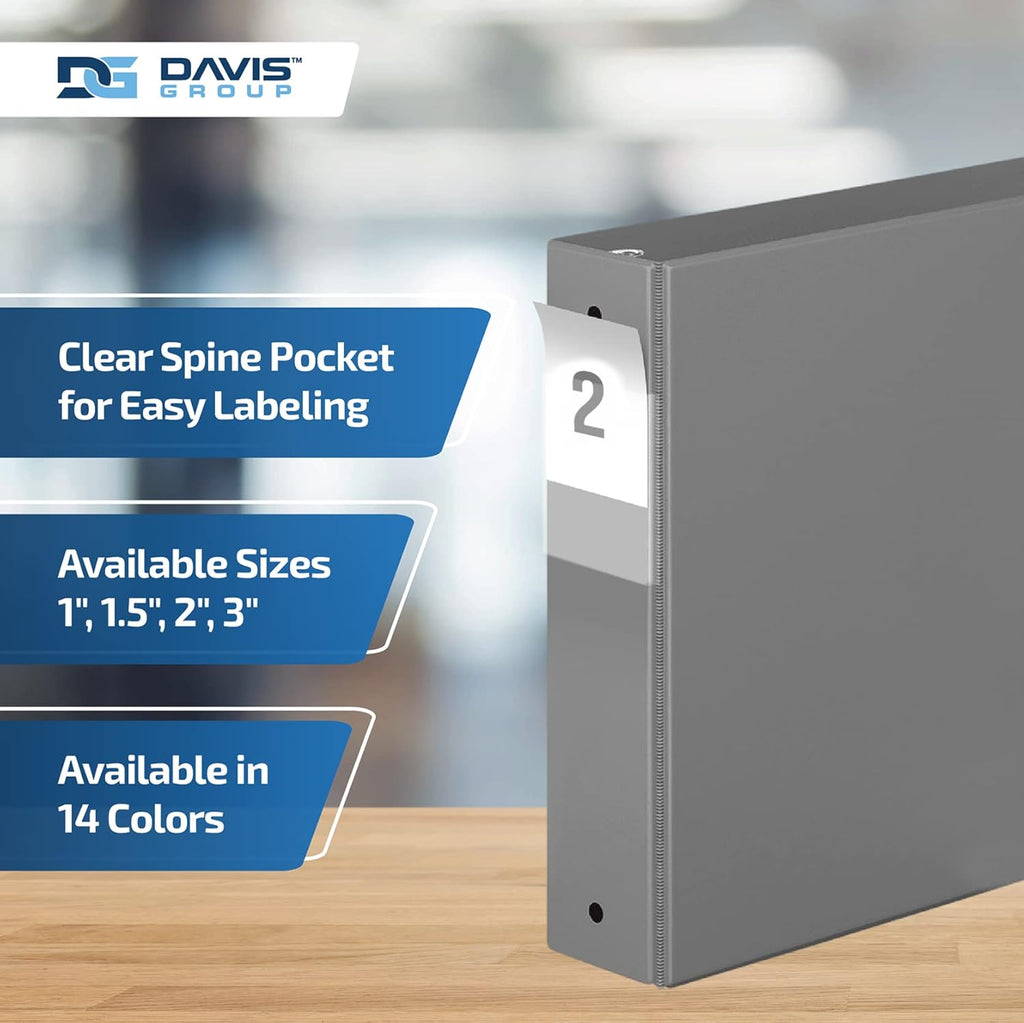 Premium Economy 6-Pack 3-Ring Binders for School or Office, Round-Ring Binders, 2 Inch, Gray