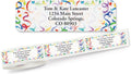 Colorful Images Birthday Surprise Rolled Personalized Return Address Mailing Labels with Dispenser, Customize with Name & Shipping Address, 125 ¾” x 2½” Self Adhesive, Easy Peel Label Roll