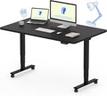 FLEXISPOT E6 MAX Dual Motor 3 Stages Standing Desk 48x30 Inch Whole-Piece Board Electric Height Adjustable Stand Up Desk 150KG Load Capacity(Black Frame + Black Desktop)