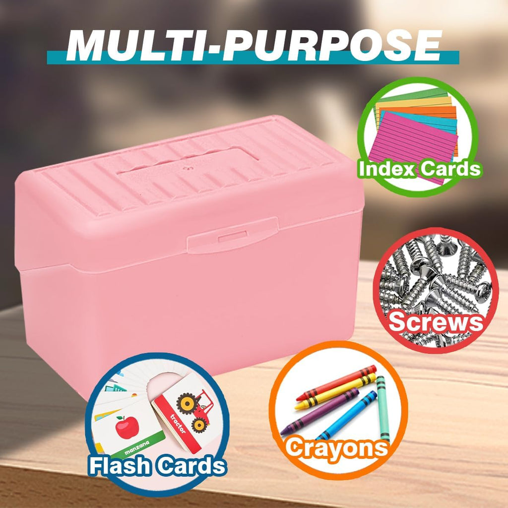 H4D Index Card Holder 3x5, Index Card Box Organizer Case, 3x5 Flash Note Card Holder, 3 Packs (Pastel Colors)