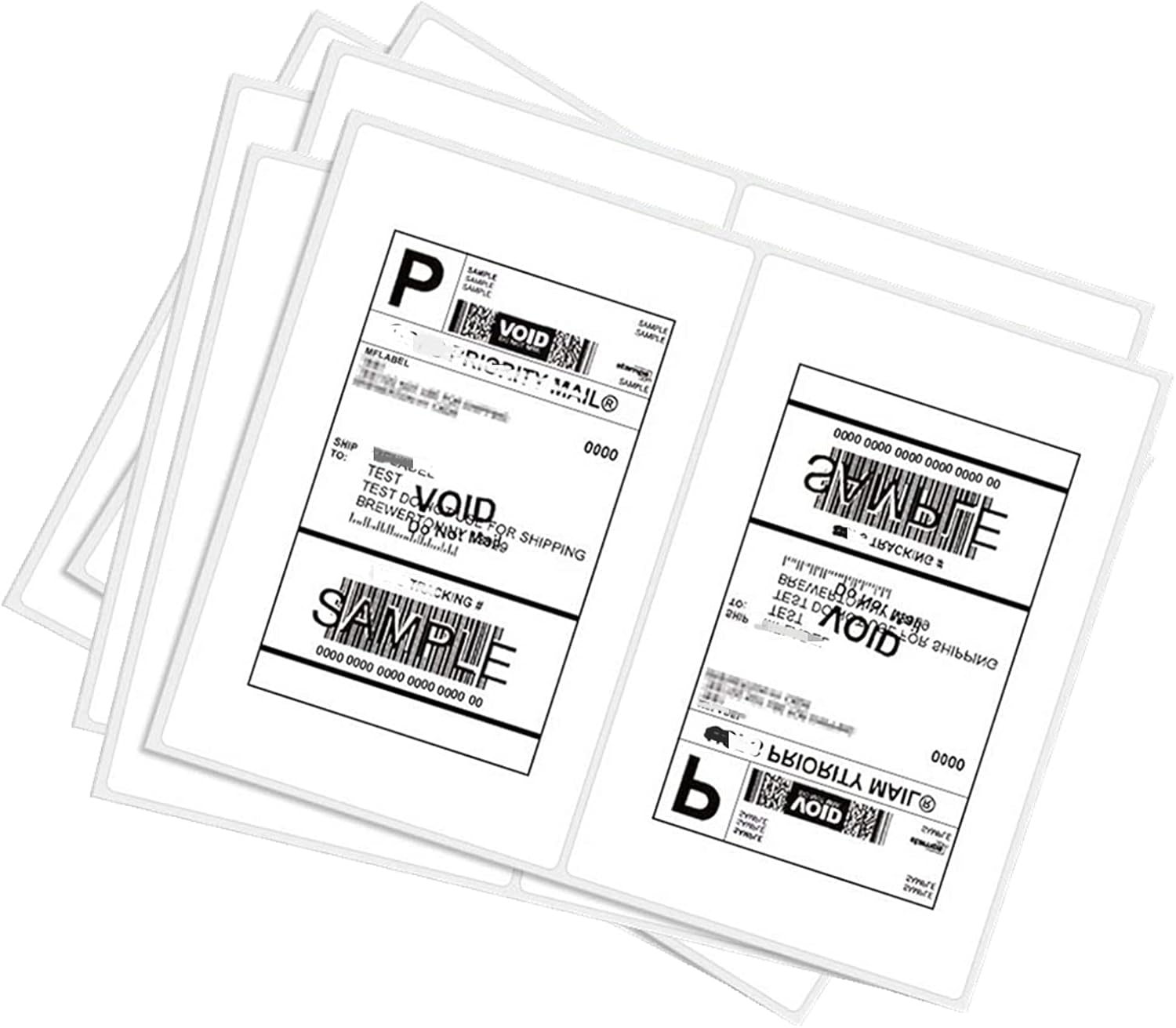 Round Corner Half Sheet Self Adhesive Shipping Labels for Laser and Ink Jet Printers, White Blank (1000 Sheets, 2000 Labels)