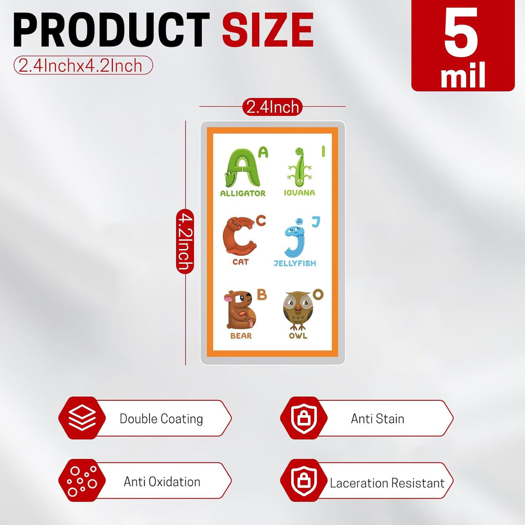 CAREGY 200 Count Thermal Laminating Pouches, 5 Mil, 2.4x4.25 Inch Laminate Business Cards, ID Card Size,Round Corner, Ideal Office or School Supplies