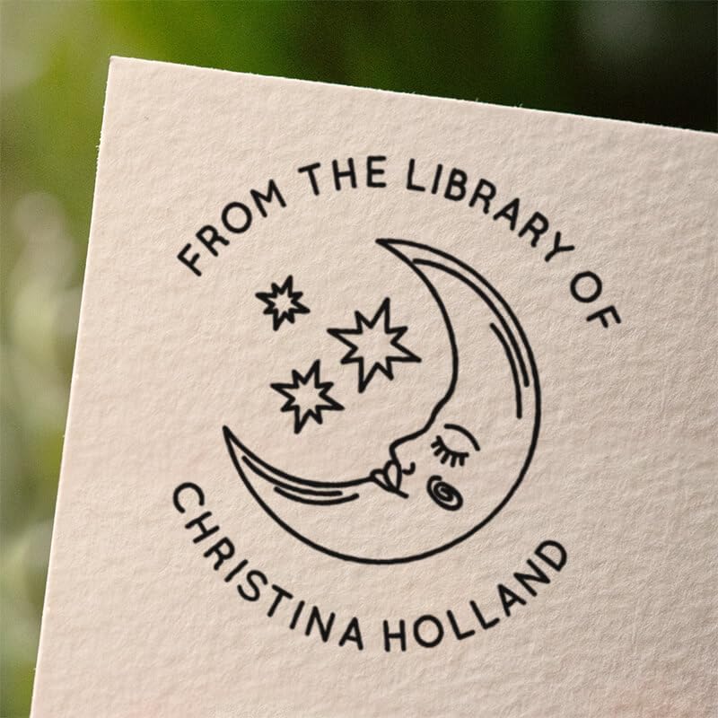 from The Library of Embossers & Stamps for Fantasy Book Readers | Custom Embosser | Custom Stamp | Ex Libris | Elevate Your Fantasy Collection of Stories and Novels (Design 12, Self-Inking Stamp)