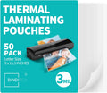 Binditek 50 Pack 3 Mil Thermal Laminating Pouches, 9x11.5 Inches Laminating Sheets, for Letter Size, Ultra Clear, Glossy, Hold 8.5x11 Inches, Heat Seal, School Office Supplies