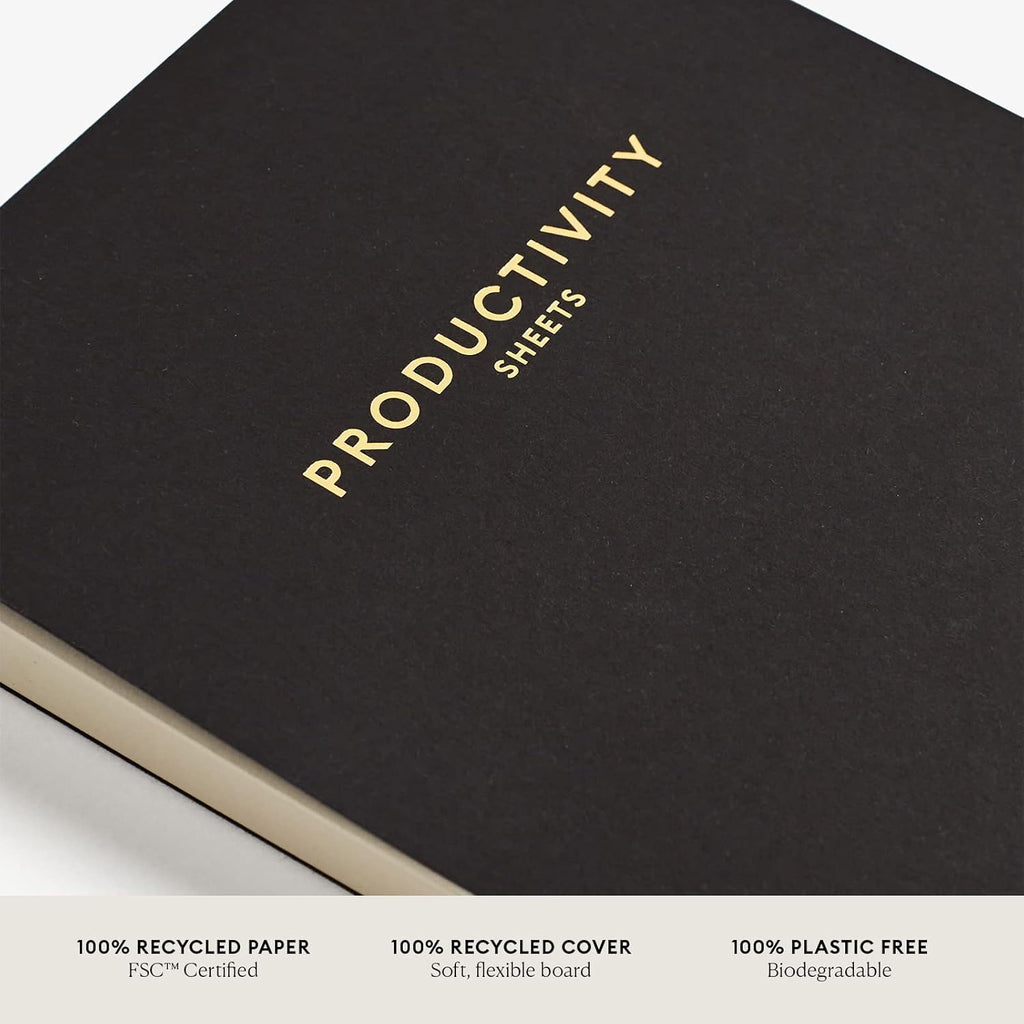 Intelligent Change 3-Month Productivity Planner Sheets and Tools for Time-Management and Mindfulness, Tear-Out To-Do List, A5 Undated Sheets, Black