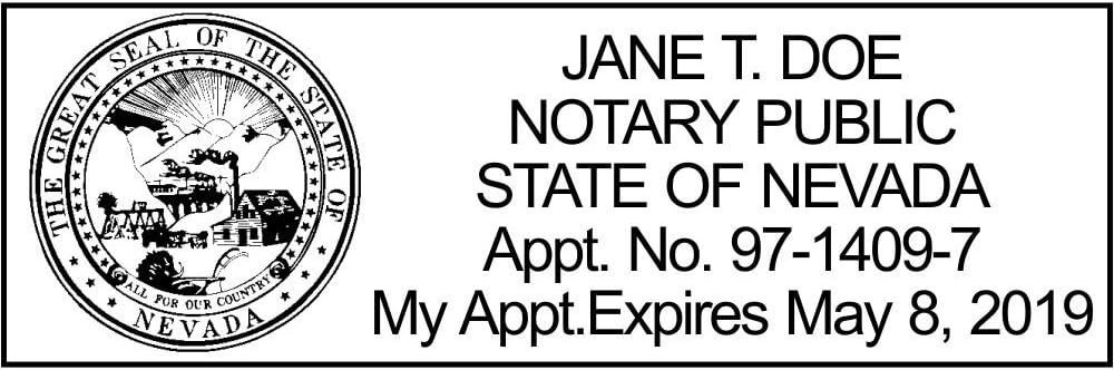 Nevada Rectangular Notary Stamp | Official State Notary Stamp | Official Seals | Meets State Specifications (Nevada, Rectangular Stamp)