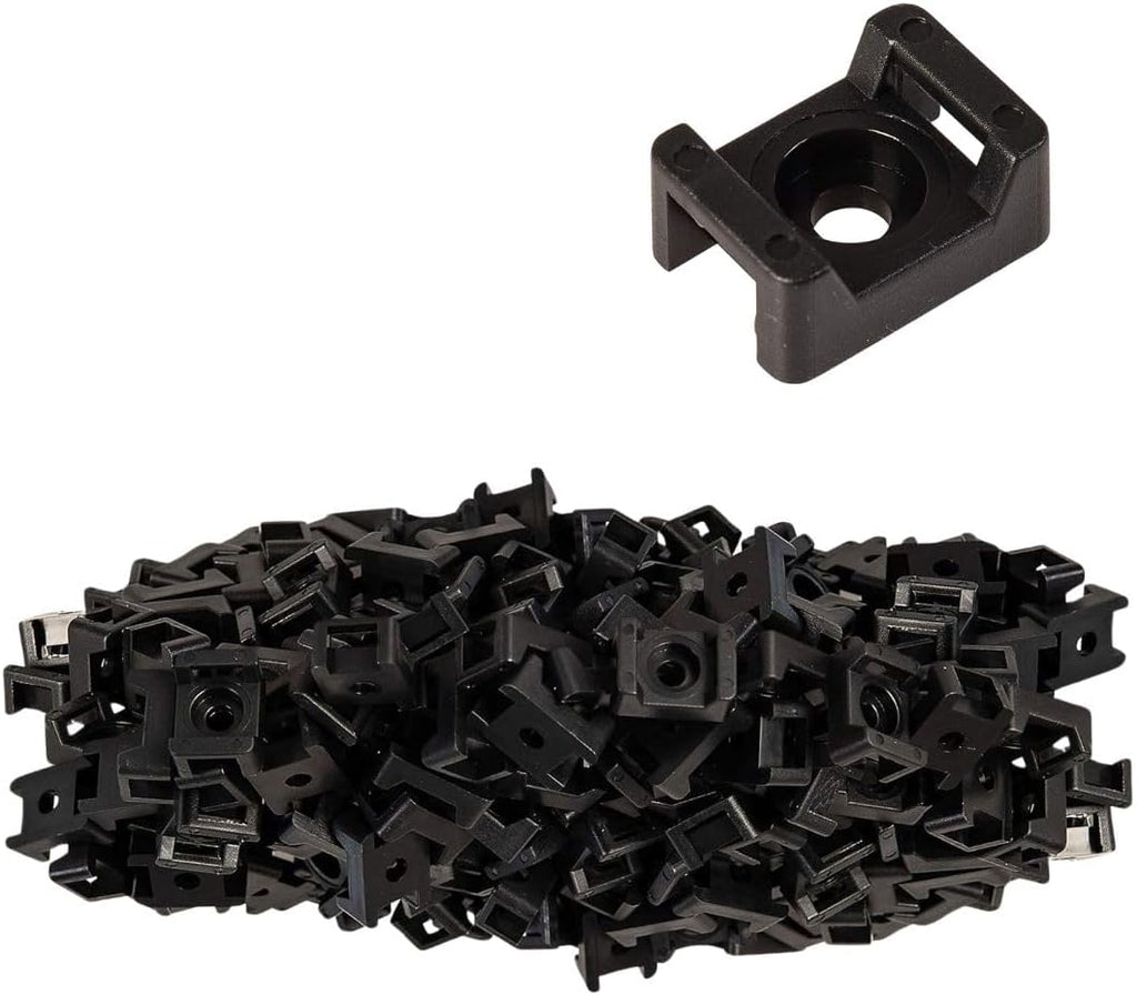 GTSE 12,000 Full Carton Of Black Screw Mounts, Zip Ties Up To 0.35" Wide, Saddle Type Zip Tie Anchors