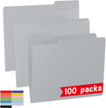 100 Packs File Folder,Grey File Folders Letter Size,1/3-Cut Tabs,8.5x11 Inch File Folders for Office,School and Home,Organizer Documents