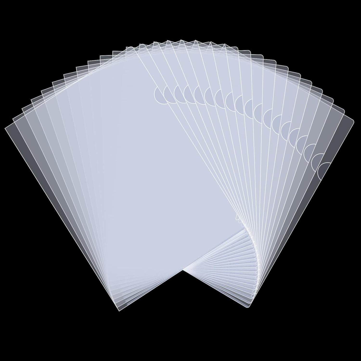 40PCS Plastic Clear Document Folders,L-Type Transparent Folder Project Pockets for A4/ Letter Size,18C (1.8mm) Thick