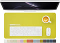 Leather Desk Mat - Non-Slip PU Desk Pad for Office and Home - Desk Organization and Accessories - Ideal for Large Mouse Pad and Desk Mats on Top of Desks (Lemon Yellow,27.6"x 13.8")