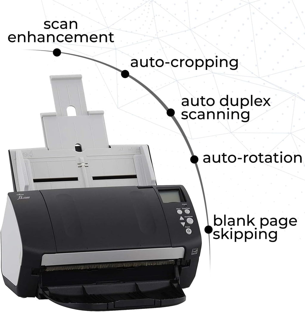 Fujitsu FI-7160 Scanner Bundle for Office, Fast Photo Scanner, Document & Receipt Scanner, Photo Scanners for Old Pictures to Digital Fast, Computer Scanners, Desktop Scanner (Renewed)